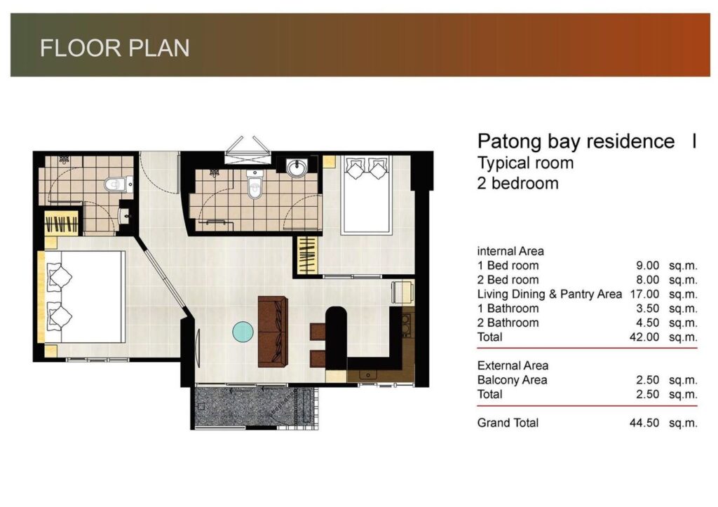 Floor plan — 2 Bed Grand Deluxe Room